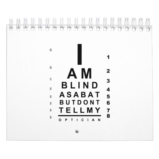 I am blind as bat eye chart kalender (Hoes)
