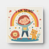 I Am Brave - Kinder Affirmatie Tafelblad Plaque Fotoplaat (Voorkant)