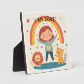 I Am Brave - Kinder Affirmatie Tafelblad Plaque Fotoplaat (Voorkant)
