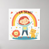 I Am Brave - Kinder bevestiging Stretched Canvas (Voorkant)