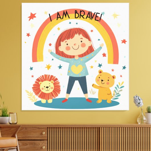 I Am Brave - Kinder bevestiging Stretched Canvas (Insitu (Woonkamer))