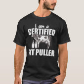 I Am Certified Tit Puller - Cow Farmer Melk T-shirt (Voorkant)