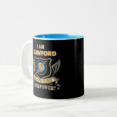 I Am CRAWFORD What's Your Superpower Tweekleurige Koffiemok (Voorkant links)