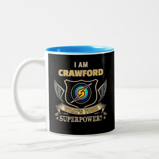 I Am CRAWFORD What's Your Superpower Tweekleurige Koffiemok (Links)