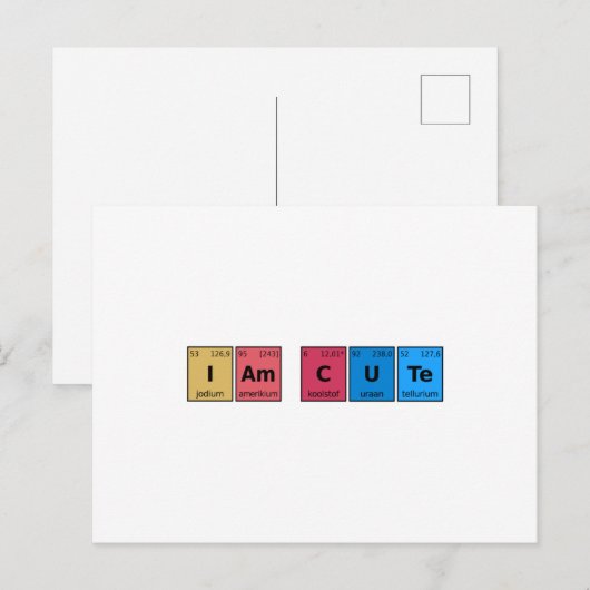 I am Cute Periodic Table Briefkaart (Voorkant / Achterkant)