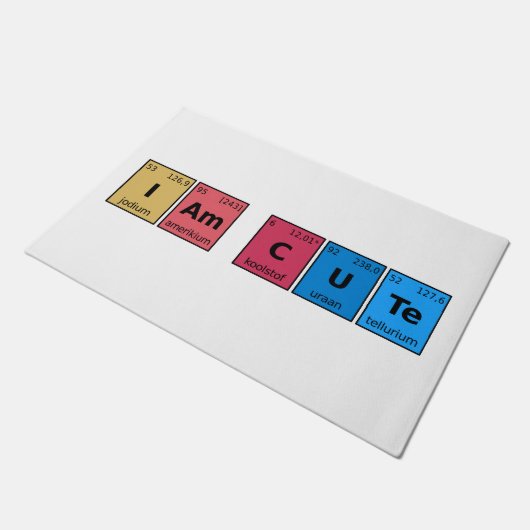I am Cute Periodic Table Deurmat (Schuin)