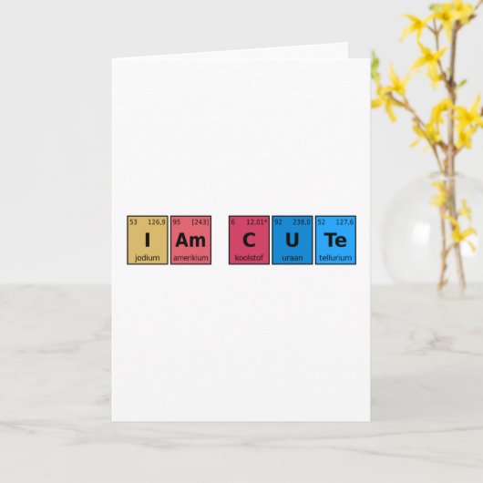 I am Cute Periodic Table Kaart (Gele Bloem)