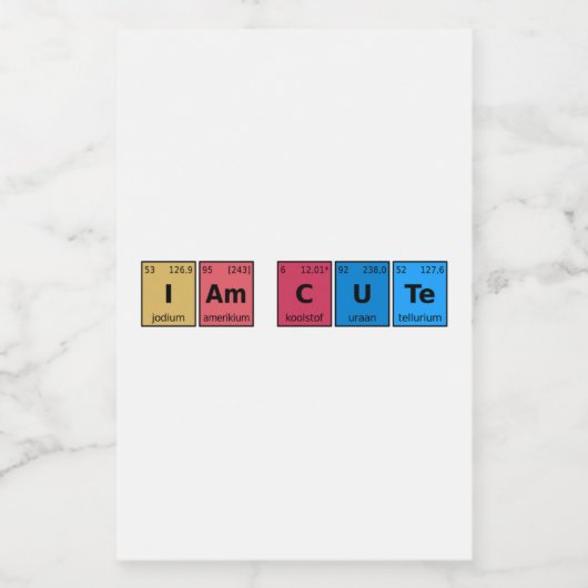 I am Cute Periodic Table Voedselcontainer Etiket (Enkel label)