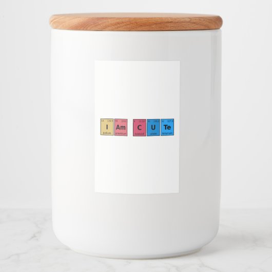 I am Cute Periodic Table Voedselcontainer Etiket (Voorkant)