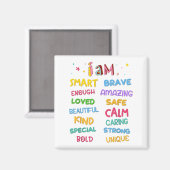 I Am Daily Affirmation Colorful Christian Kids Tod Magneet (Voorkant / Achterkant)