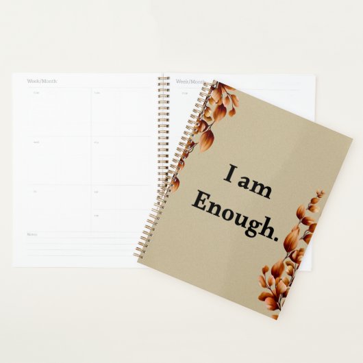 I Am Enough – Minimal Self Care Planner Cover (Display)