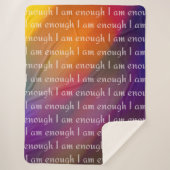 I Am Enough Rainbow Affirmation Pattern Design Sherpa Deken (Voorkant)