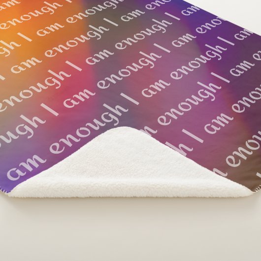 I Am Enough Rainbow Affirmation Pattern Design Sherpa Deken (3/4)