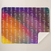 I Am Enough Rainbow Affirmation Pattern Design Sherpa Deken (Voorkant (horizontaal))