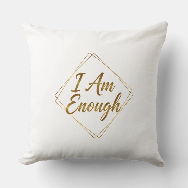 I Am Enough Script Throw Pillow Kussen (Voorkant)