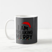 I Am Freaking Merry With Santa Hat Graphic Funny C Koffiemok (Links)