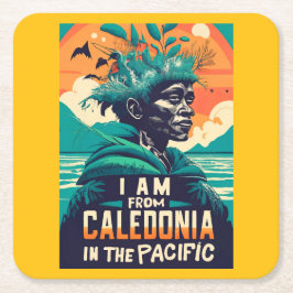 I am from Caledonia, Nieuw-Caledonië, kanak Kartonnen Onderzetters