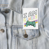 I Am Gamers – Retro Neon Gaming Design Button (Insitu)