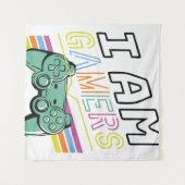 I Am Gamers – Retro Neon Gaming Design Wandkleed (Voorkant (horizontaal))