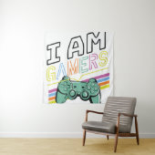 I Am Gamers – Retro Neon Gaming Design Wandkleed (In situ)