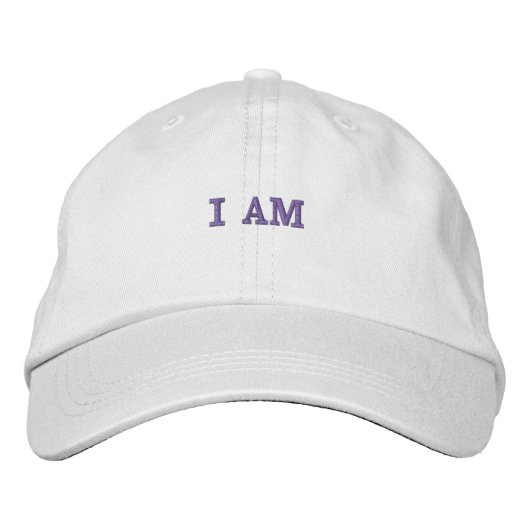 "I AM" geborduurde Baseball Hat Geborduurde Pet (Voorkant)