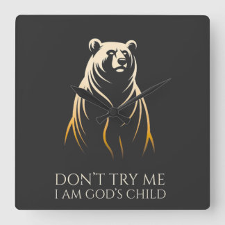 I Am God’s Child Bear Graphic Vierkante Klok