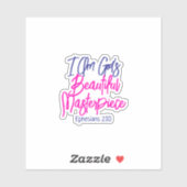 I Am God's Beautiful Masterpiece Bible Verse Sticker (Vel)