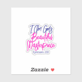 I Am God's Beautiful Masterpiece Bible Verse Sticker