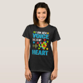 I Am Her Voice She Is My Heart Autism Awareness Da T-shirt (Voorkant volledig)
