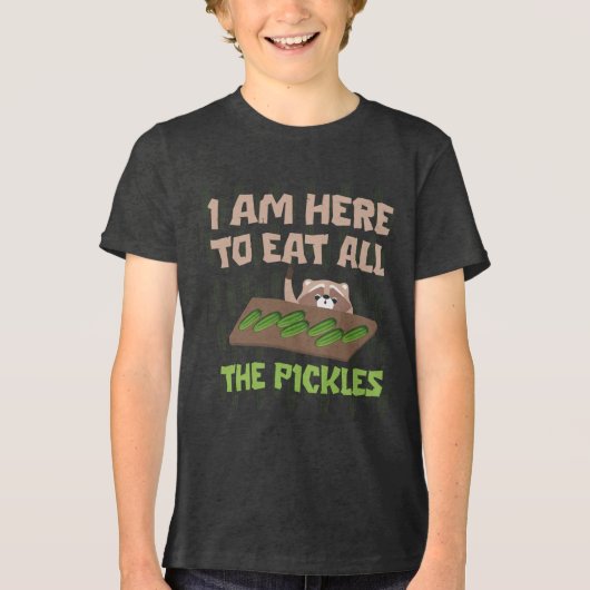 i am here to eat all the pickles Raccoon funny  T- Tri-Blend Shirt (Voorkant)