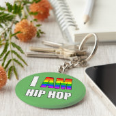 "I AM HIP HOP" RAINBOW BRIEF SLEUTELHANGER (Zijkant)