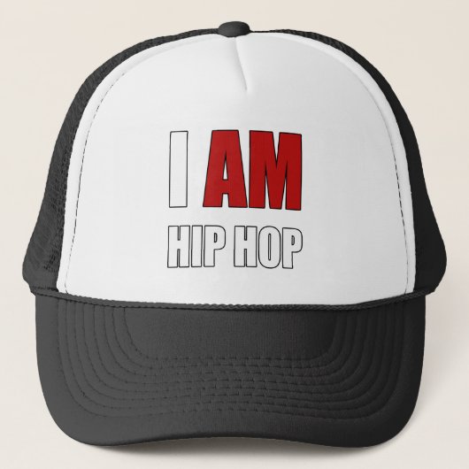 "I AM HIP HOP" RED LETTER TRUCKER PET (Voorkant)