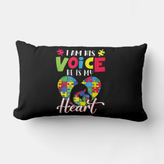 I Am His Voice He Is My Heart Autism Mom Autism Aw Kussen