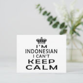I am Indonesian I can't keep calm Briefkaart (Staand voorkant)