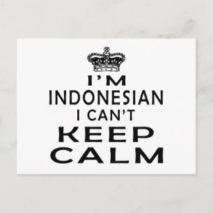 I am Indonesian I can't keep calm Briefkaart