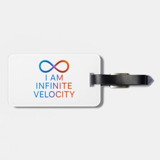 I AM Infinite Velocity – Quantum Energy Design Bagagelabel (Achterkant horizontaal)