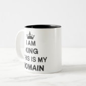 I am king this is my domain tweekleurige koffiemok (Voorkant links)