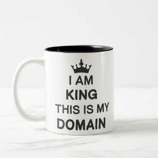 I am king this is my domain tweekleurige koffiemok