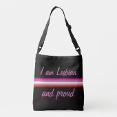 I am Leasbian and Proud | Lesbian Flag on Black Sc Crossbody Tas (Achterkant)