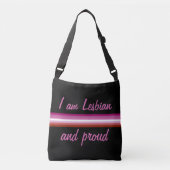 I am Leasbian and Proud | Lesbian Flag on Black Sc Crossbody Tas (Voorkant)