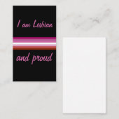 I am Leasbian and Proud | Lesbian Flag on Black Visitekaartje (Voorkant / Achterkant)