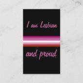 I am Leasbian and Proud | Lesbian Flag on Black Visitekaartje (Voorkant)