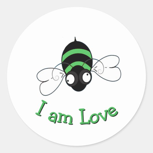 I Am Love Bee Sticker (Voorkant)