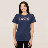 I Am Loved John 3:16  Floral Heart Christian Tri-Blend Shirt (Voorkant volledig)