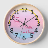 I am loved, lovable and loving affirmation clocks (Voorkant)