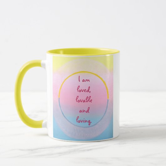 I am loved, lovable and loving affirmation mugs mok (Links)