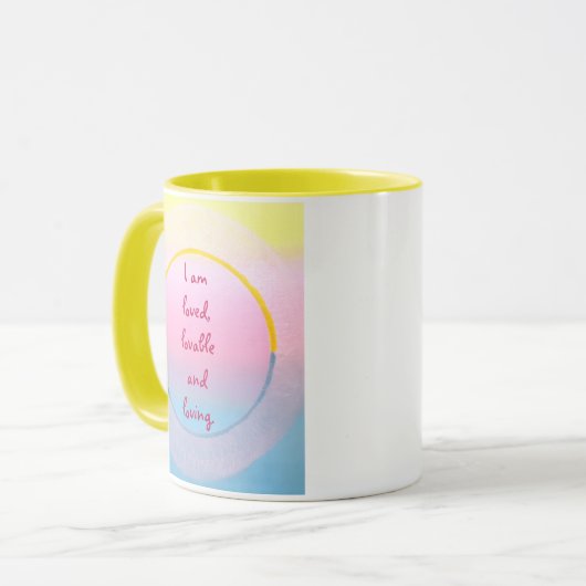 I am loved, lovable and loving affirmation mugs mok (Voorkant links)