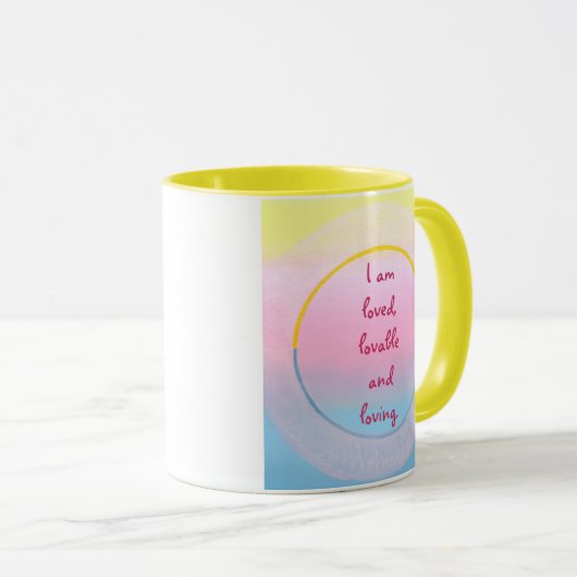 I am loved, lovable and loving affirmation mugs mok (Voorkant rechts)
