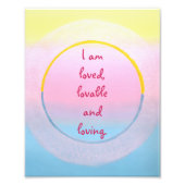 I am loved lovable and loving affirmation posters (Voorkant)