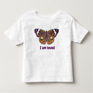 "I am Loved" paarse en oranje Buckeye vlinder Kinder Shirts